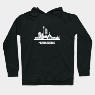 Nürnberg Skyline, white Hoodie